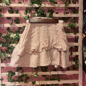 Floral Ruffle Skirt - Pink